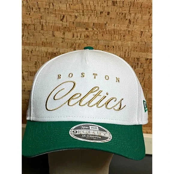 New Era Boston Celtics exclusive NBA‎ White Green 9FORTY Adjustable Hat Cap